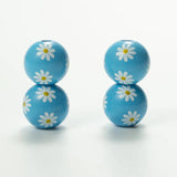 20Pcs 16mm Daisy Wooden Beads for DIY Kids Toy Bracelet