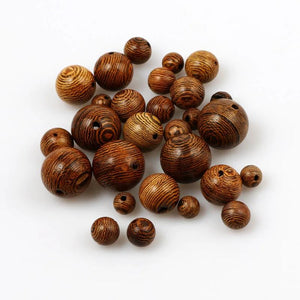 Brown Wood Balls Natural Wooden Beads Spacer Beads For Jewelry Making DIY