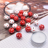 20Pcs/Pack Printed Dot Wooden Beads for Bracelets Making