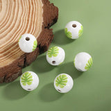 16mm 20Pcs/Pack Plant Print Round Beads Crafts DIY Jewelry Accessories