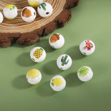 16mm 20Pcs/Pack Plant Print Round Beads Crafts DIY Jewelry Accessories