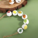 16mm 20Pcs/Pack Plant Print Round Beads Crafts DIY Jewelry Accessories