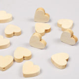 50Pcs Wooden Love Heart Beads Crafts Jewelry Tools Custom Hemu Loose Beads