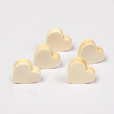 50Pcs Wooden Love Heart Beads Crafts Jewelry Tools Custom Hemu Loose Beads