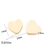 50Pcs Wooden Love Heart Beads Crafts Jewelry Tools Custom Hemu Loose Beads