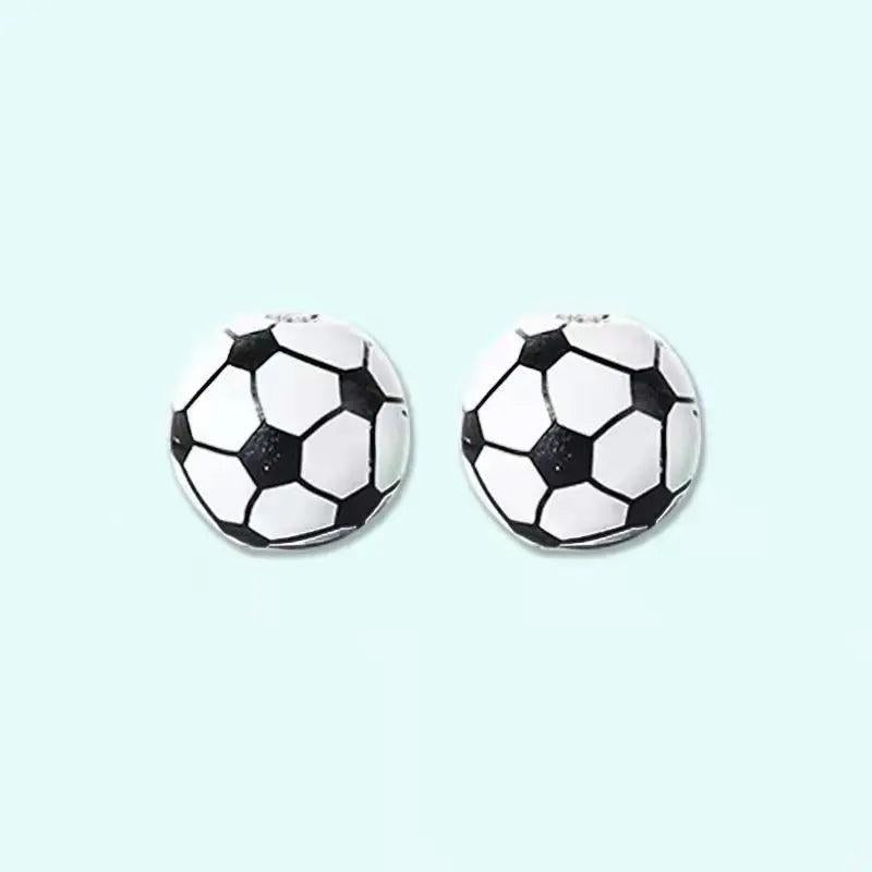 20Pcs Sports Ball Wooden Beads for DIY Jewelry Making Supplies