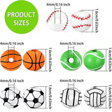20Pcs Sports Ball Wooden Beads for DIY Jewelry Making Supplies