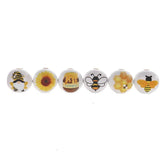 16mm 20pcs Bee Wood Beads Round Spacer Pearl Charms DIY Jewelry Making