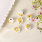 16mm 20pcs Bee Wood Beads Round Spacer Pearl Charms DIY Jewelry Making