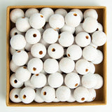30pcs Vintage Natural Wood Beads 16mm Round Spacer DIY Crafts Bracelet