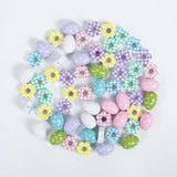 25/30mm Easter Eggs Flowers Wooden Beads Decoration