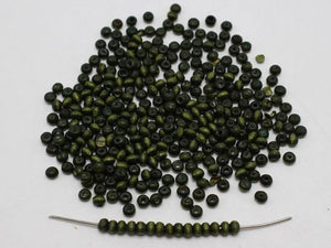 1000 Dark Green 4mm Round Wood Seed Beads