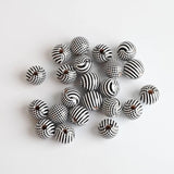 16mm Half Stripe Half Square Wooden Beads for Jewelry Making