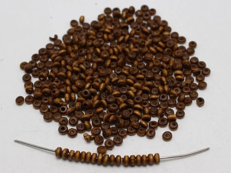 1000 Coffee 4mm Round Wood Seed Beads-Wooden