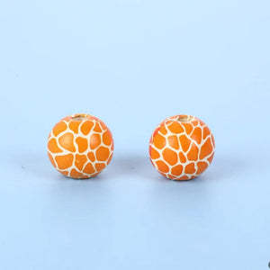 20Pcs 20MM Round Elk Wooden Beads DIY Party Decoration Children's Toys