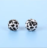 20Pcs 20MM Round Elk Wooden Beads DIY Party Decoration Children's Toys