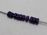 500 Purple 8mm Wood Beads - Wooden Heishi Column Shape