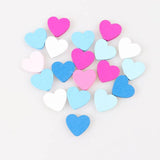 100pcs Heart Pattern Wooden Beads for DIY Jewelry Making 23x21mm