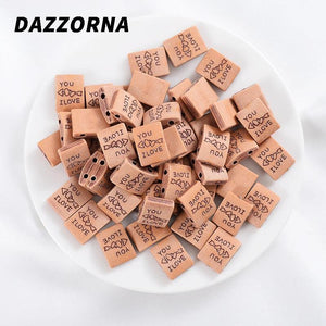 50Pcs Acrylic Wooden Beads Love Letter Charm DIY Necklace Bracelet