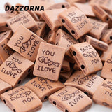 50Pcs Acrylic Wooden Beads Love Letter Charm DIY Necklace Bracelet