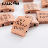 50Pcs Acrylic Wooden Beads Love Letter Charm DIY Necklace Bracelet