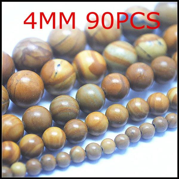 15.5' Wooden Jasperr Stone Charms Gem Stone Round Ball Loose Beads DIY Jewelry