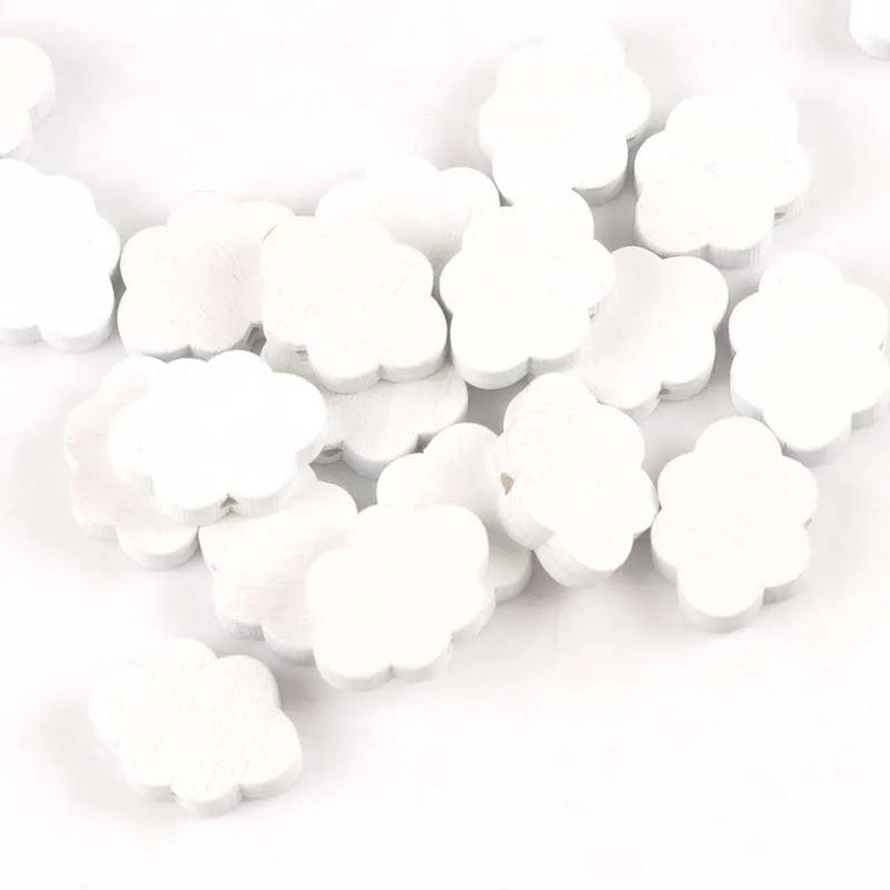 50pcs Cloud Pattern Wooden Spacer Beads For Jewelry Making