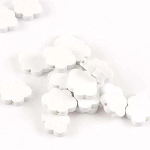 50pcs Cloud Pattern Wooden Spacer Beads For Jewelry Making
