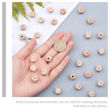 26 Pcs Letter Beads DIY Letters Jewelry Craft Bracelet Wooden Alphabets Decor