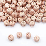 26 Pcs Letter Beads DIY Letters Jewelry Craft Bracelet Wooden Alphabets Decor