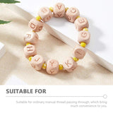 26 Pcs Letter Beads DIY Letters Jewelry Craft Bracelet Wooden Alphabets Decor