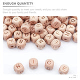 26 Pcs Letter Beads DIY Letters Jewelry Craft Bracelet Wooden Alphabets Decor