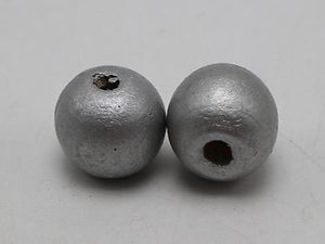 25 Silver Grey Round Wood Beads 20mm Large Wooden Beads