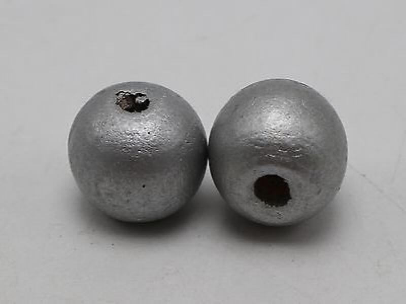 25 Silver Grey Round Wood Beads 20mm Large Wooden Beads