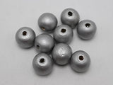 25 Silver Grey Round Wood Beads 20mm Large Wooden Beads