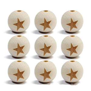 20Pcs 20mm Wooden Beads for Jewelry Making