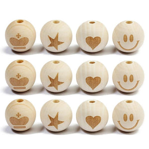 20Pcs 20mm Wooden Beads for Jewelry Making