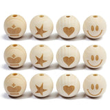 20Pcs 20mm Wooden Beads for Jewelry Making