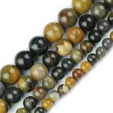 Wooden Petrified Stone Round Beads for Jewelry Making 15''