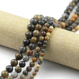 Wooden Petrified Stone Round Beads for Jewelry Making 15''