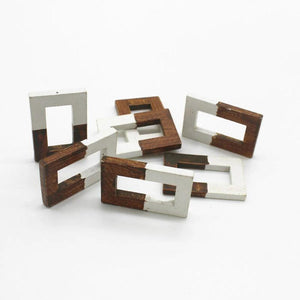 10pcs Square Wooden Chips for DIY Earrings
