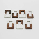 10pcs Square Wooden Chips for DIY Earrings