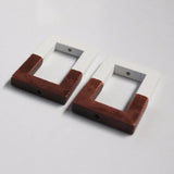 10pcs Square Wooden Chips for DIY Earrings