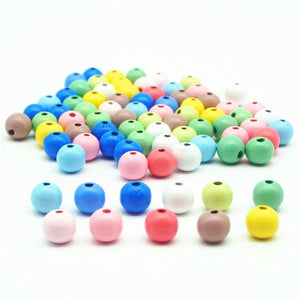 6-16mm Natural Wood Beads Wooden Charms Colorful Pink for DIY Jewelry