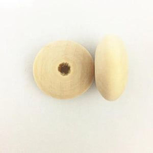 10Pcs/Lot 13*29mm Flat Round Wood Beads Unfinished Charms Jewelry Findings