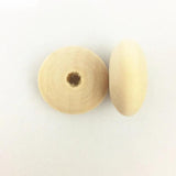 10Pcs/Lot 13*29mm Flat Round Wood Beads Unfinished Charms Jewelry Findings