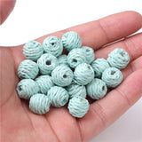 20PCS Straw Raffia Knit Ball Earring Bracelet Accessories 10-11mm