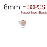 Bopoobo 10-30PCS Natural Beech Wooden Beads DIY Crafts Jewelry Making Bracelet
