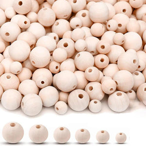 Bopoobo 10-30PCS Natural Beech Wooden Beads DIY Crafts Jewelry Making Bracelet