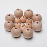 Bopoobo 10-30PCS Natural Beech Wooden Beads DIY Crafts Jewelry Making Bracelet